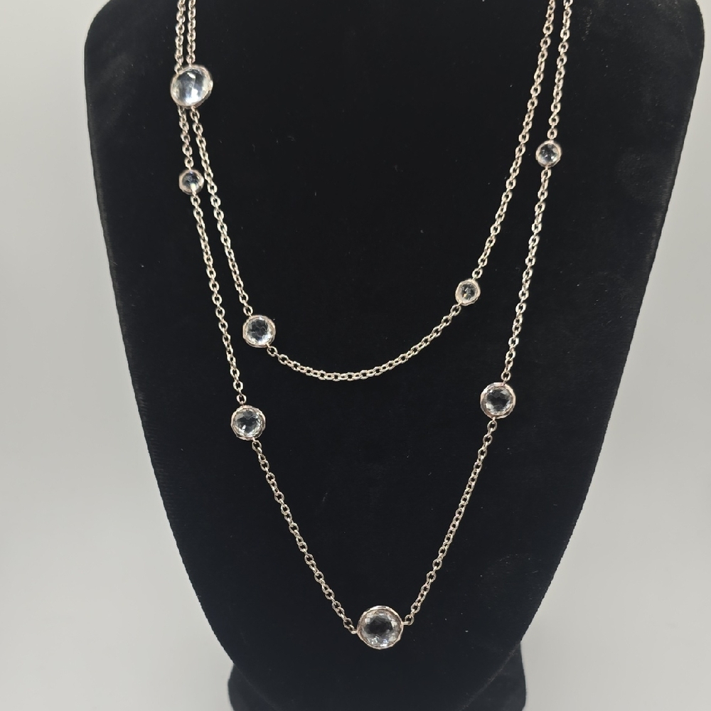 Ippolita Sterling Silver Necklace with Clear Quartz Accents "Rock Candy"